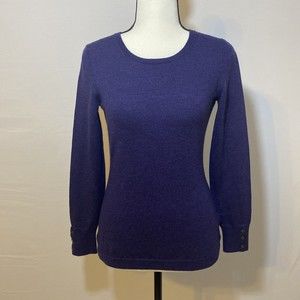 Banana Republic Womens Extra Fine Merino Wool Purple Knit Winter Sweater size XS